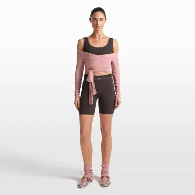 Nike Women's Skims Ribbed Seamless 5" Shorts In Brown