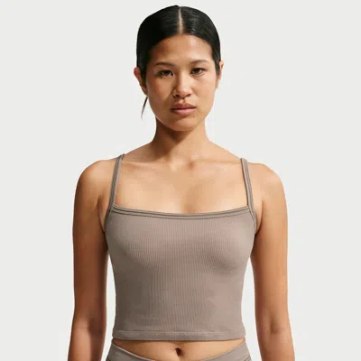 Nike Women's Skims Ribbed Seamless Cami Tank Top In Gray