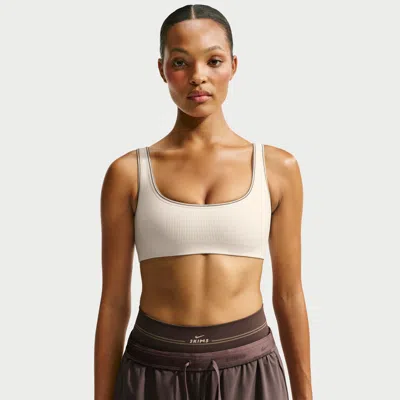 Nike Women's Skims Ribbed Seamless Micro-scoop Bra In Animal Print