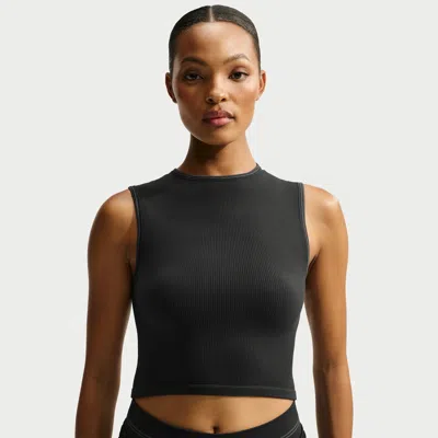 Nike Women's Skims Ribbed Seamless Muscle Tank Top In Black