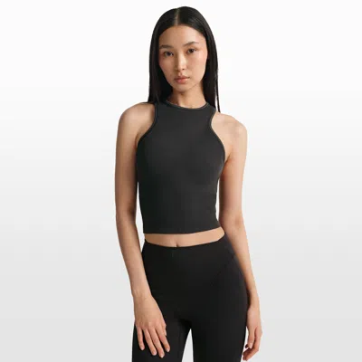 Nike Women's Skims Ribbed Seamless Racerneck Tank Top In Black