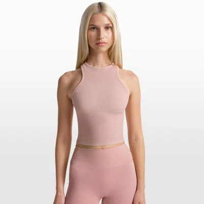 Nike Women's Skims Ribbed Seamless Racerneck Tank Top In Pink