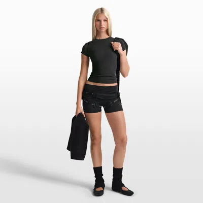 Nike Women's Skims Ribbed Seamless Short-sleeve Top In Black