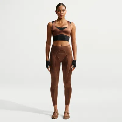 Nike Women's Skims Satin Shine High-waisted 26" Leggings In Brown
