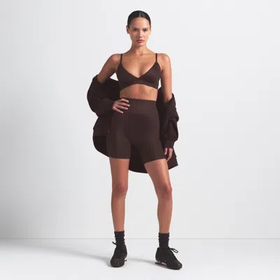 Nike Women's Skims Satin Shine High-waisted 5" Biker Shorts In Brown