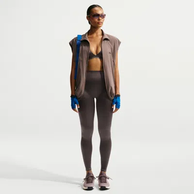 Nike Women's Skims Satin Shine High-waisted Bonded 26" Leggings In Brown