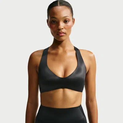 Nike Women's Skims Satin Shine Plunge Bra In Black
