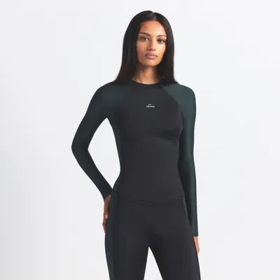 Nike Women's Skims Shine Long-sleeve Crew-neck Top In Blue