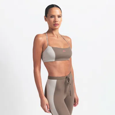 Nike Women's Skims Shine Micro-scoop Bra In Brown
