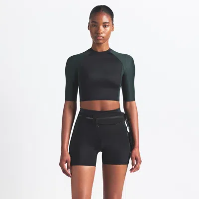 Nike Women's Skims Shine Padded 1/2-sleeve Crop Top In Black