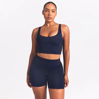 Nike Women's Skims Shine Scoop-neck Bra Top In Blue