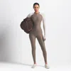 Nike Women's Skims Shine Zip-front Long Bodysuit In Brown
