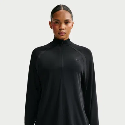 Nike Women's Skims Stretch Knit 1/2-zip Long-sleeve Top In Black