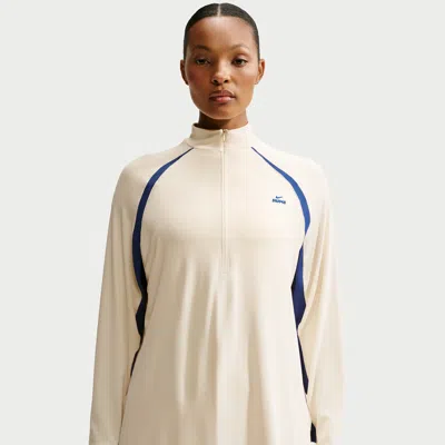 Nike Women's Skims Stretch Knit 1/2-zip Long-sleeve Top In White