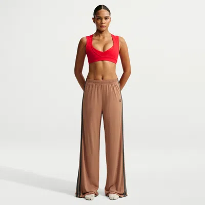 Nike Women's Skims Stretch Knit Oversized Wide-leg Pants In Brown