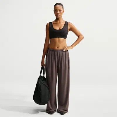 Nike Women's Skims Stretch Knit Wide-leg Pants In Brown
