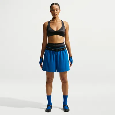 Nike Women's Skims Stretch Nylon 5" Track Shorts In Blue