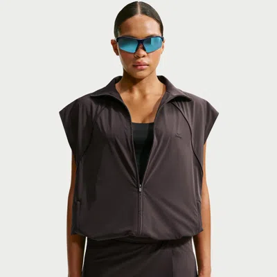 Nike Women's Skims Stretch Nylon Oversized Vest In Brown