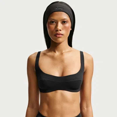 Nike Women's Skims Studio Stretch Micro Sports Bra In Black