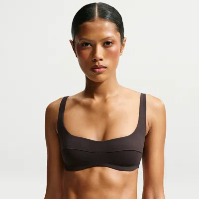 Nike Women's Skims Studio Stretch Micro Sports Bra In Brown