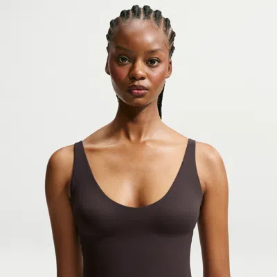 Nike Women's Skims Studio Stretch Plunge Tank Top In Brown