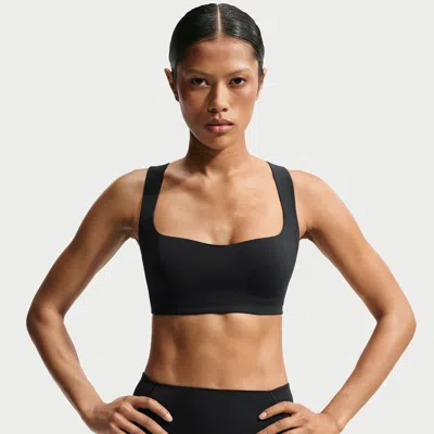 Nike Women's Skims Studio Stretch Square Neck Bra In Black