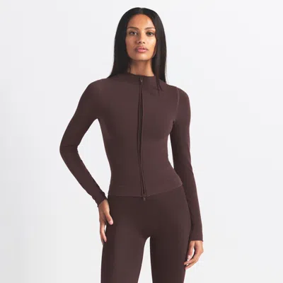 Nike Women's Skims Vintage Seamless Full-zip Jacket In Brown