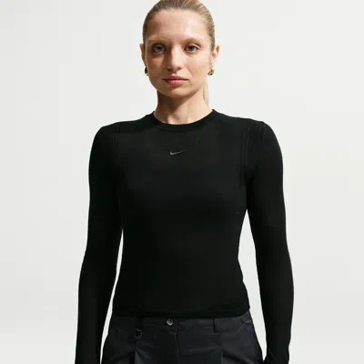 Nike Women's  Sportswear Airreverent Long-sleeve Top In Black