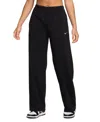 Nike Women's  Sportswear Chill Terry Mid-rise French Terry Open-hem Sweatpants In Black,sail