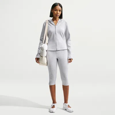 Nike Women's  Sportswear Chill Jersey Tight High-waisted Capri Leggings In Gray