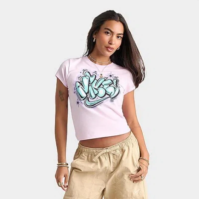 Nike Women's Sportswear Chill Knit Airbrushed Slim Cropped T-shirt In Pink