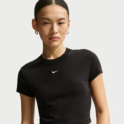 Nike Women's  Sportswear Chill Knit Cropped T-shirt In Black