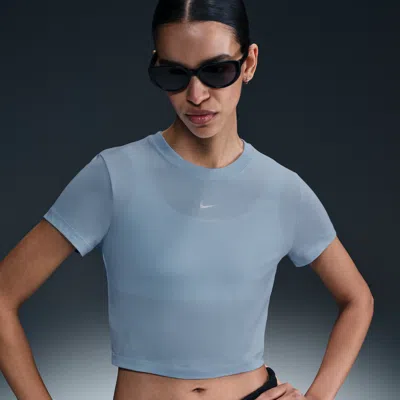 Nike Women's  Sportswear Chill Knit Cropped T-shirt In Blue