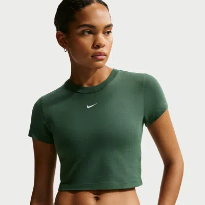 Nike Women's  Sportswear Chill Knit Cropped T-shirt In Green