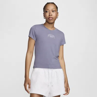 Nike Women's  Sportswear Chill Knit Cropped T-shirt In Purple