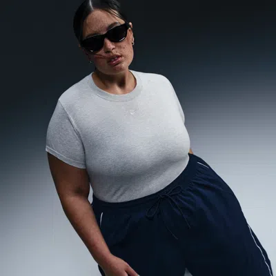Nike Women's  Sportswear Chill Knit Cropped T-shirt (plus Size) In Grey