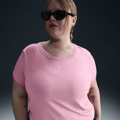 Nike Women's  Sportswear Chill Knit Cropped T-shirt (plus Size) In Pink