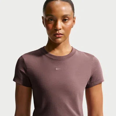 Nike Women's  Sportswear Chill Knit Cropped T-shirt In Purple