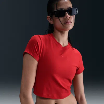 Nike Women's  Sportswear Chill Knit Cropped T-shirt In Red