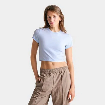 Nike Women's Sportswear Chill Knit Cropped T-shirt In Blue