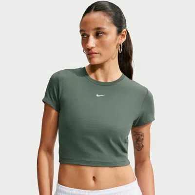 Nike Women's  Sportswear Chill Knit Cropped T-shirt In Green