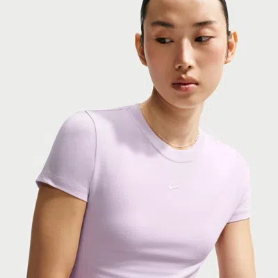 Nike Women's  Sportswear Chill Knit Cropped T-shirt In Purple