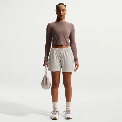 Nike Women's  Sportswear Chill Knit High-waisted Lightweight Shorts In White