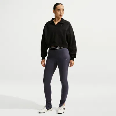 Nike Women's  Sportswear Chill Knit High-waisted Open-hem Leggings In Black