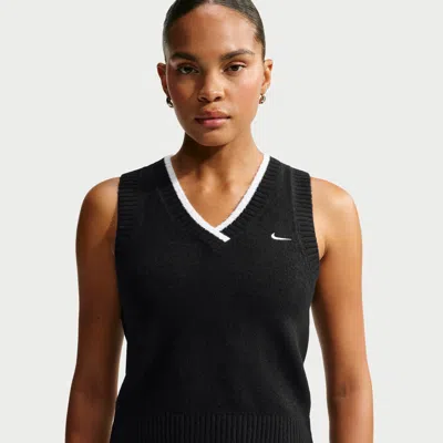 Nike Women's  Sportswear Chill Knit Loose Sweater Vest In Black
