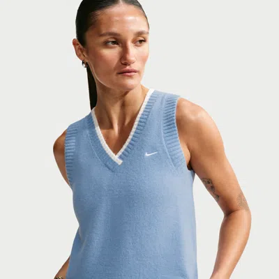Nike Women's  Sportswear Chill Knit Loose Sweater Vest In Blue