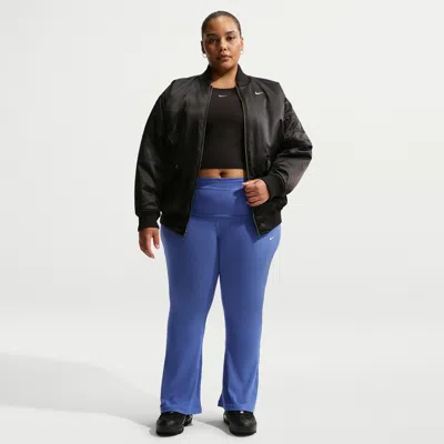 Nike Women's  Sportswear Chill Knit Mid-rise Tight Ribbed Pants (plus Size) In Blue