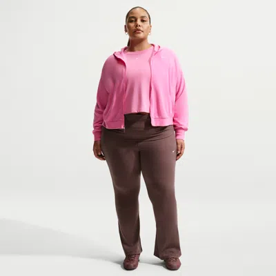 Nike Women's  Sportswear Chill Knit Mid-rise Tight Ribbed Pants (plus Size) In Pink