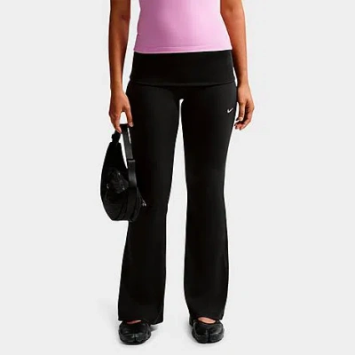 Nike Women's Sportswear Chill Knit Mid-rise Tight Ribbed Pants In Black