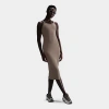 Nike Rib Tight Dress In Mink Brown/mink Brown 